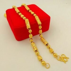 Vietnamese Hexagonal Olive Beaded Sand Gold Necklace​